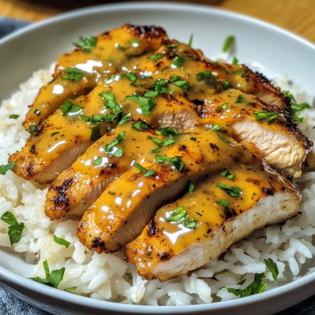 Honig Senf Hähnchen mit Reis