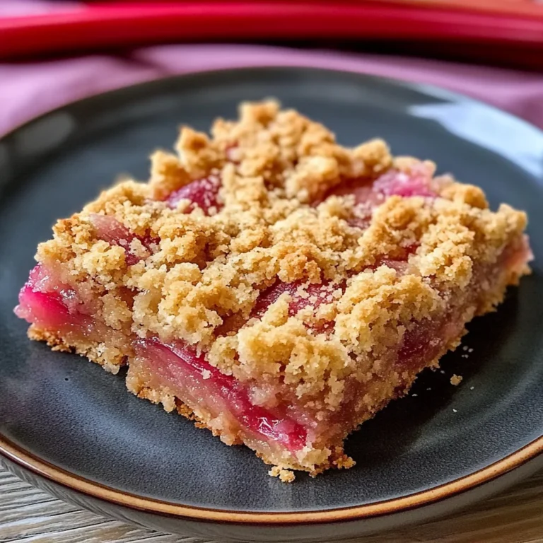 Best Amish Oatmeal Rhubarb Bars with Crumb Topping