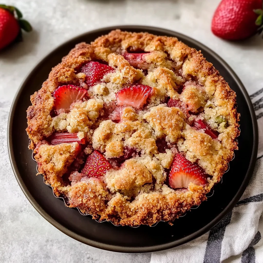Buttery Strawberry Rhubarb Buckle