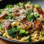 Chicken Sausage, Broccoli & Orzo Skillet
