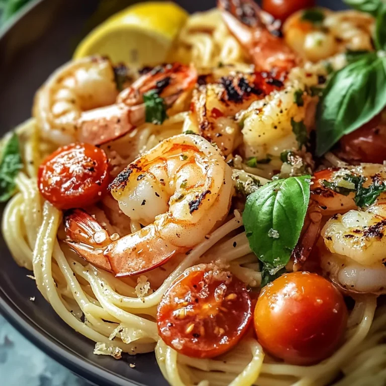 Delicious Grilled Shrimp Pasta