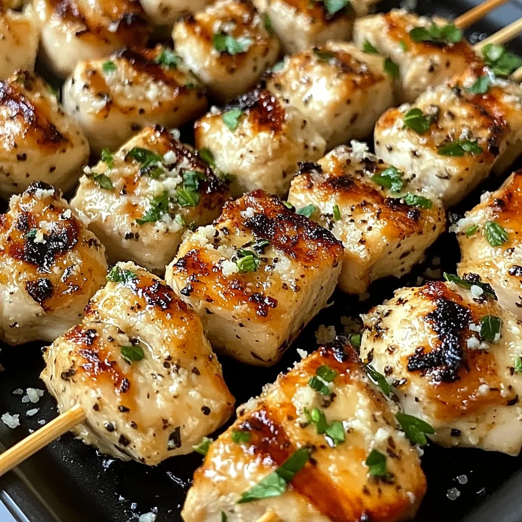 Grilled Ranch Garlic Parmesan Chicken Skewers