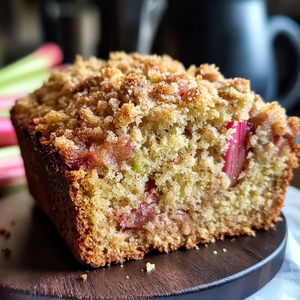 Sweet Rhubarb Bread with Streusel Topping