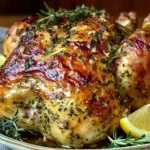 Tender Crockpot Whole Roasted Chicken Recipe with Lemon Herb Butter Easy and Juicy